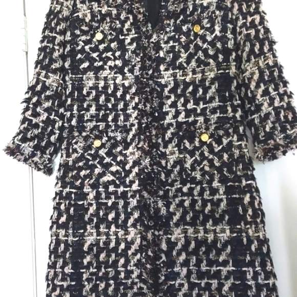 NWOT Amen Wardy Aspen Metallic Tweed Mid Length Designer Jacket Size 36FR - Picture 5 of 17